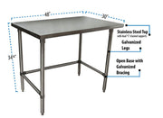 NSF Stainless Steel Table by BK Resource – 48 X 30 Inches, Stainless Steel, Model VTTOB-4830