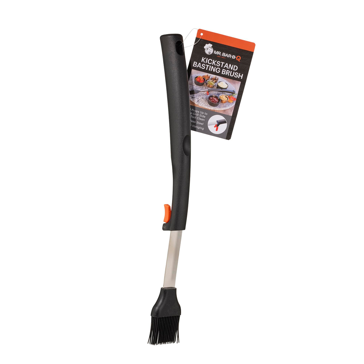 Kickstand Silicone Basting Brush with Elevated Handle by Mr. Bar-B-Q – Silicone, Black, Model 02973Y