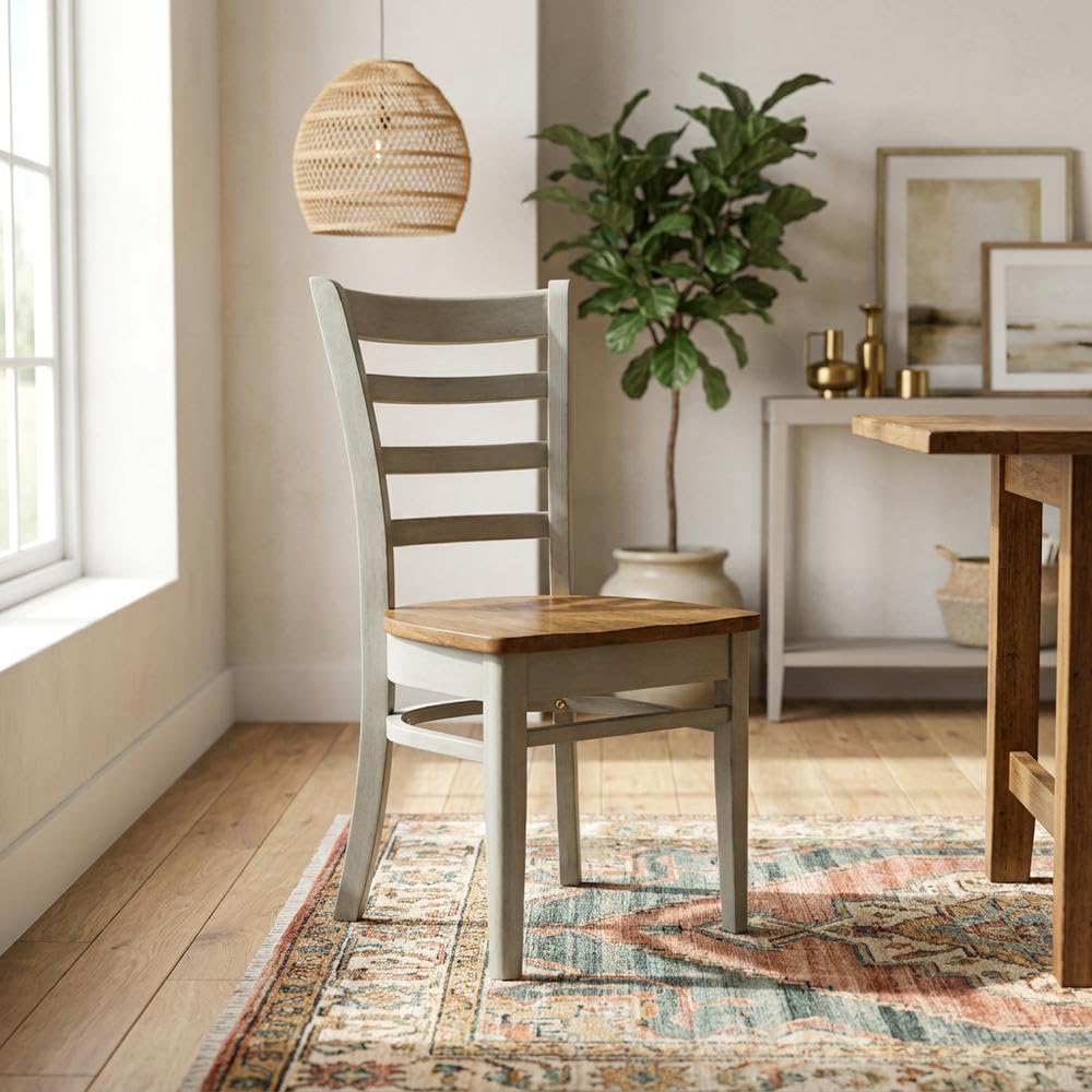 Hardwood Side Chair with Wipe-Clean Seat by Furnifact – Wood, Hickory and Stone