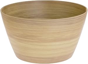 HUBERT Wood-Look Serving Bowl Display Bowl, Melamine - 12" Dia x 6 1/2" H
