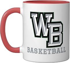 West Bloomfield High School Lakers Basketball Ceramic Mug, Red/White, 11oz