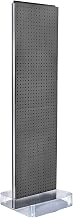 Azar Displays 700770-CHA TWO-SIDED PEGBOARD FLOOR DISPLAY NON- REVOLVING ROUND STUDIO BASE. PANEL SIZE: 16" W X 60" H, Charcoal