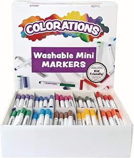 Colorations Washable Mini Markers, Set of 200, Ages 4+, PreK+