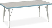 Jonti-Craft Berries 6403JCE131 Rectangle Activity Table - 24" X 48", E-Height - Freckled Gray/Coastal Blue/Gray