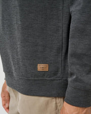 Mens Cloud Sweater 1/4 Zip by TravisMathew – X-Large, Cotton Blend, Heather Black, Model A42356