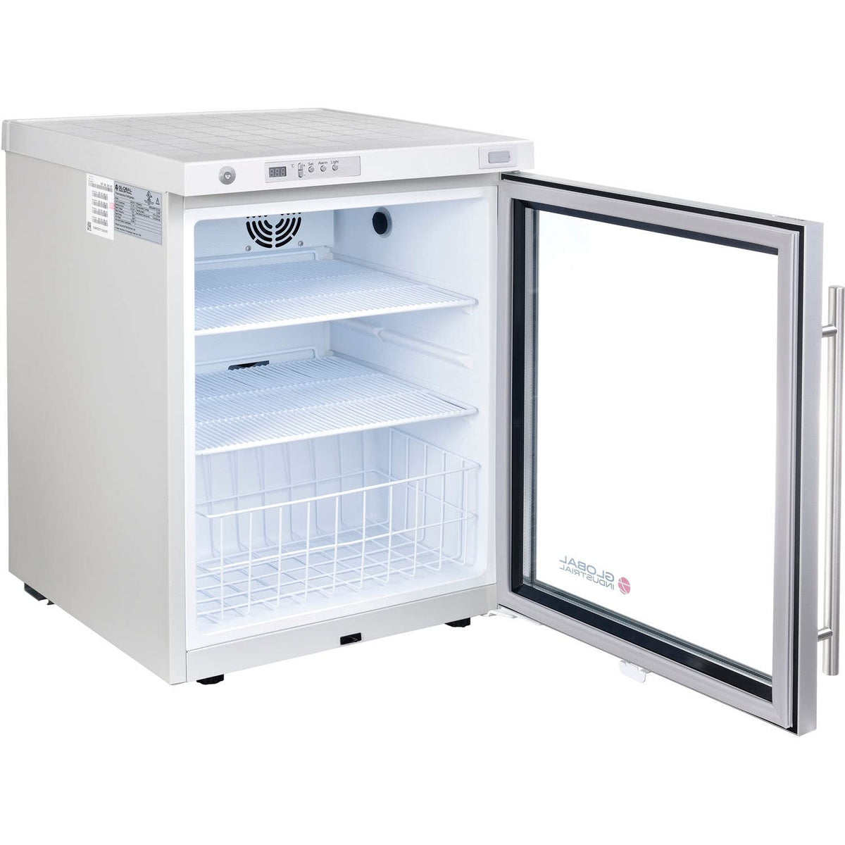 Undercounter Laboratory Refrigerator by Global Industrial – 22.81"L x 19.5"W x 26"H, 2.4 cubic_feet, White, Model 2453700