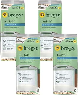 Tidy Cats Breeze Clean Linen Scented Ion Cat Litter Box Pads Refill Pack - 10 CT (Pack of 4)