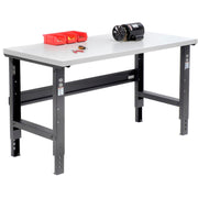 Adjustable Height Workbench C-Channel Leg by Global Industrial – 30"L x 60"W x 3"H, Steel, Black, Model 601421BK