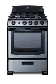 Summit 24" Gas Range by Summit Appliance – 2.9 cubic_feet, Alloy Steel, Stainless Steel, Model PRO247SS