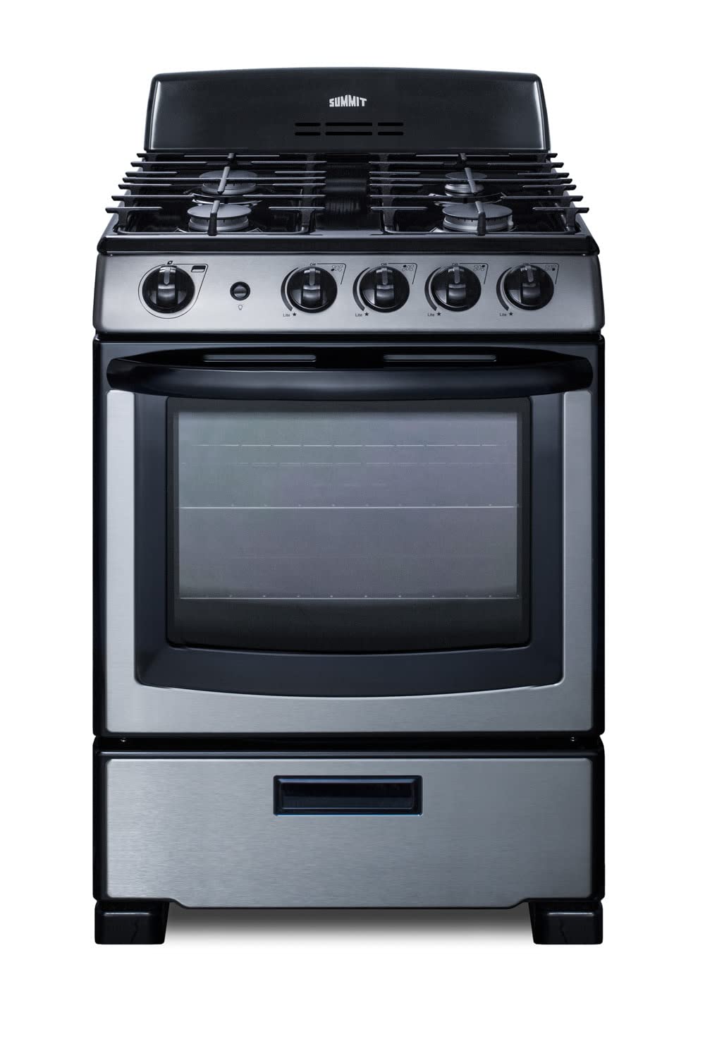Summit 24" Gas Range by Summit Appliance – 2.9 cubic_feet, Alloy Steel, Stainless Steel, Model PRO247SS