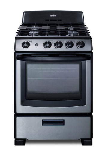 Summit 24" Gas Range by Summit Appliance – 2.9 cubic_feet, Alloy Steel, Stainless Steel, Model PRO247SS