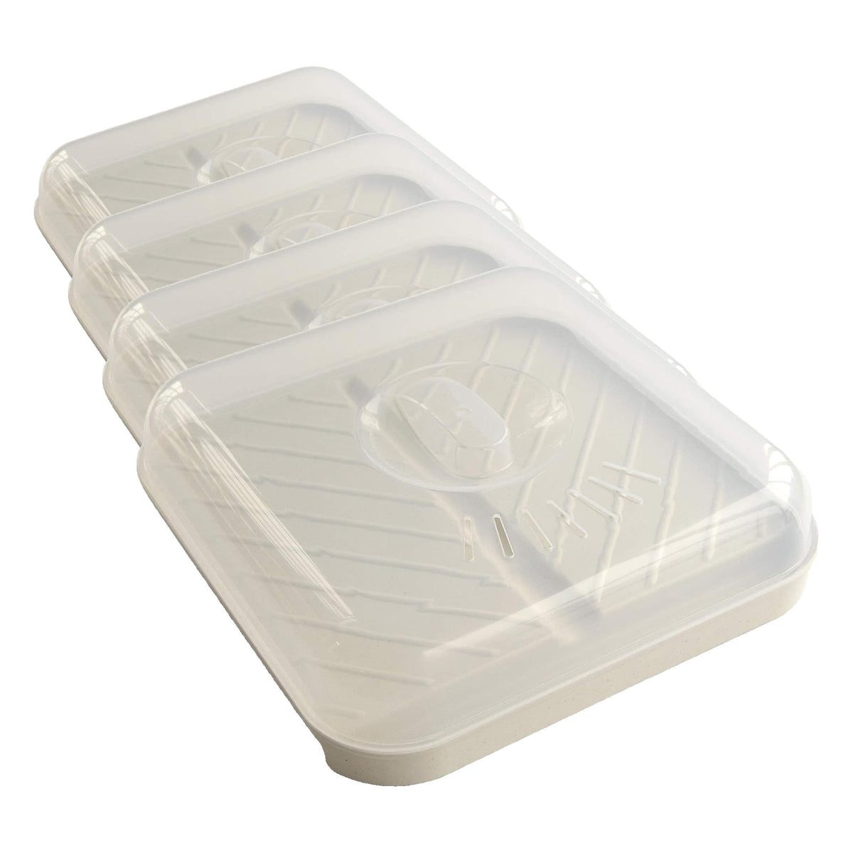 Nordic Ware White / 9.3" x 9.3" x 1.2" (Pack of 4) / Slanted Bacon Tray Display Trays