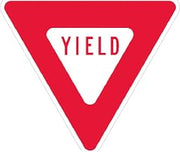 NMC TM124J Aluminum Sign, Yield.080" Thick, Red/White