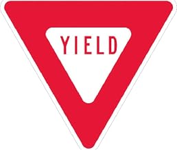 NMC TM124J Aluminum Sign, Yield.080" Thick, Red/White