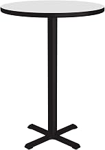 "Correll 30"" Round, 42"" High Standing, Barstool Height Café & Break Room Bistro Table, Dry Erase/Markerboard High Pressure White Laminate Top, Cast Iron Base", "30""rd x 42"" Tall"