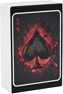 Spade Playing Card Splashes Mens Cigarette Case for Women Plastic Cigarettes Holder Box Smoking Accessories