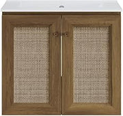 Swiss Madison Classe 24" Wall-Mounted Bathroom Vanity in Brown Oak with Single Faucet Hole Vanity Top