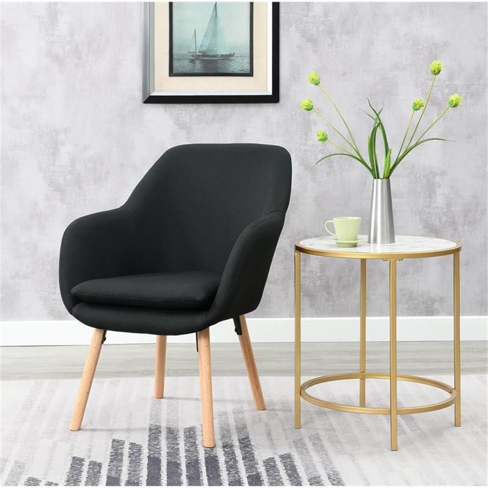 Convenience Concepts Black Linen / Chair / 25.25"L x 26.75"W x 33.5"H Chairs