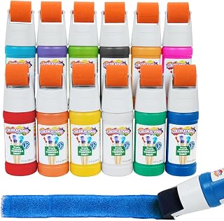 Colorations Simply Washable Tempera Roller Set, 12 Colors