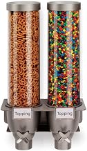 Rosseto EZ524 2-Container Ice Cream Topping Candy Wall Mount Dispenser, 1.3-Gallon