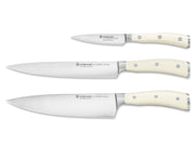 Classic Ikon Crème 3-Piece Chef's Knife Set by Wüsthof – 7.9", Alloy Steel, Crème, Model 1120460301