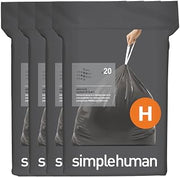simplehuman Code H 80 Count, Genuine Odorsorb Custom Fit Liners, Drawstring Odor Absorbing Trash Bags in Dispenser Packs, 30-35 Liter / 8-9 Gallon