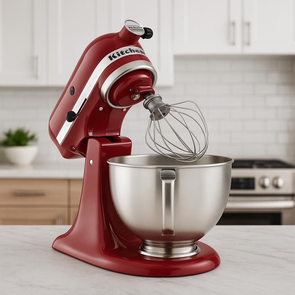 Kitchen Aid Tilt-Head Stand Mixer 4.5 Quart KSM85PBER by KitchenAid – 4.5-Quart, 4.5 quarts, Metal, Red