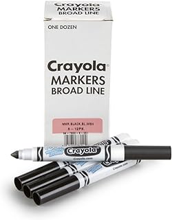 Crayola Washable Markers for Kids, Black 12ct, Bulk Broad Line | Markers for School, Classroom Essentials, Teacher Classroom Must Haves for Elementary School