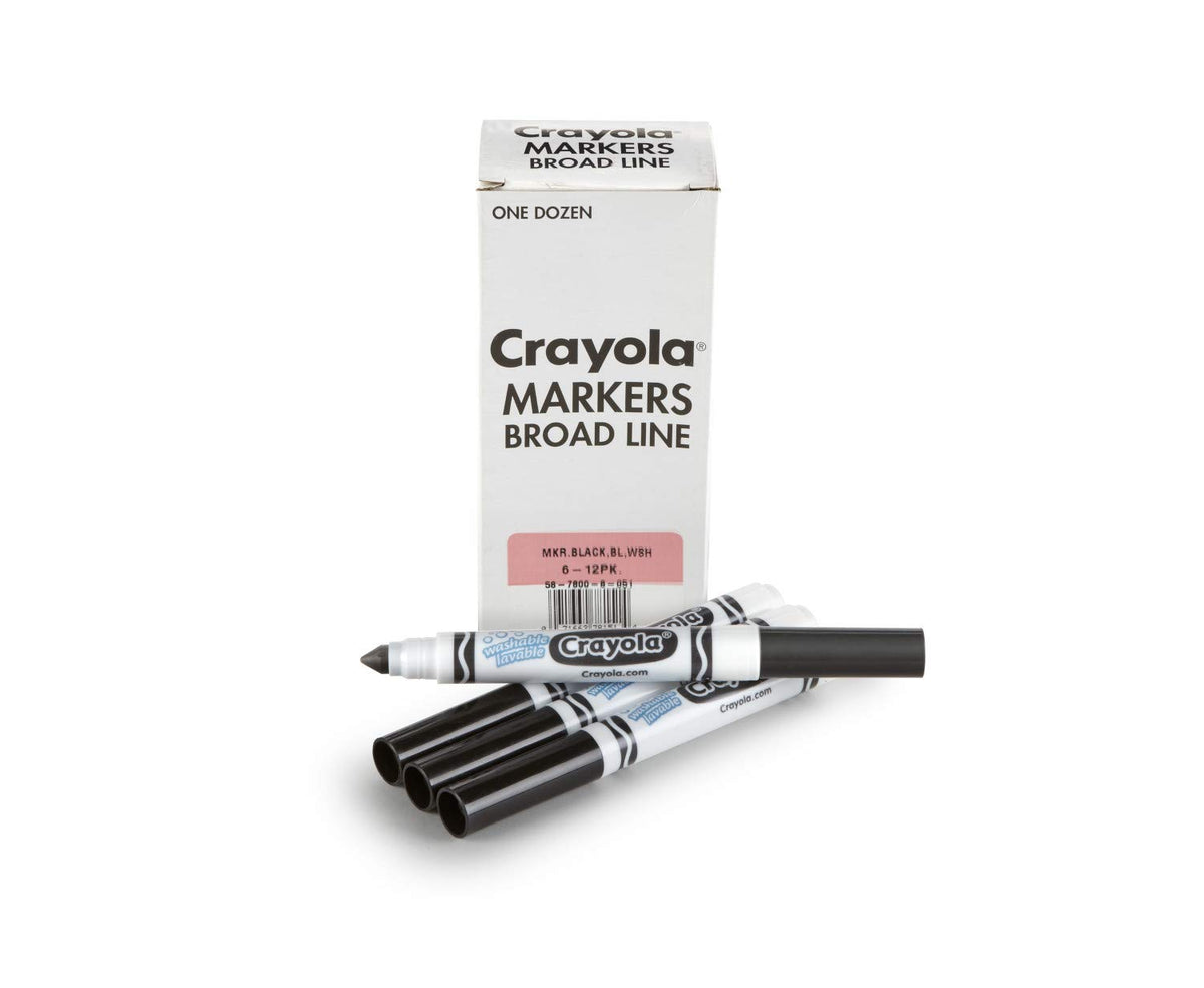 Crayola Black / 12 Count (Pack of 1) / Standard Packaging Coloring Pens & Markers
