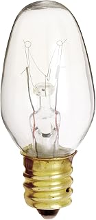 Satco S4725 120V 4/Card Candelabra Base 7-Watt 7C7 Night Light Bulb, Clear
