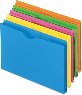 Pendaflex 50992 Glow Poly File Jacket Letter Polypropylene Assorted 5/Pack