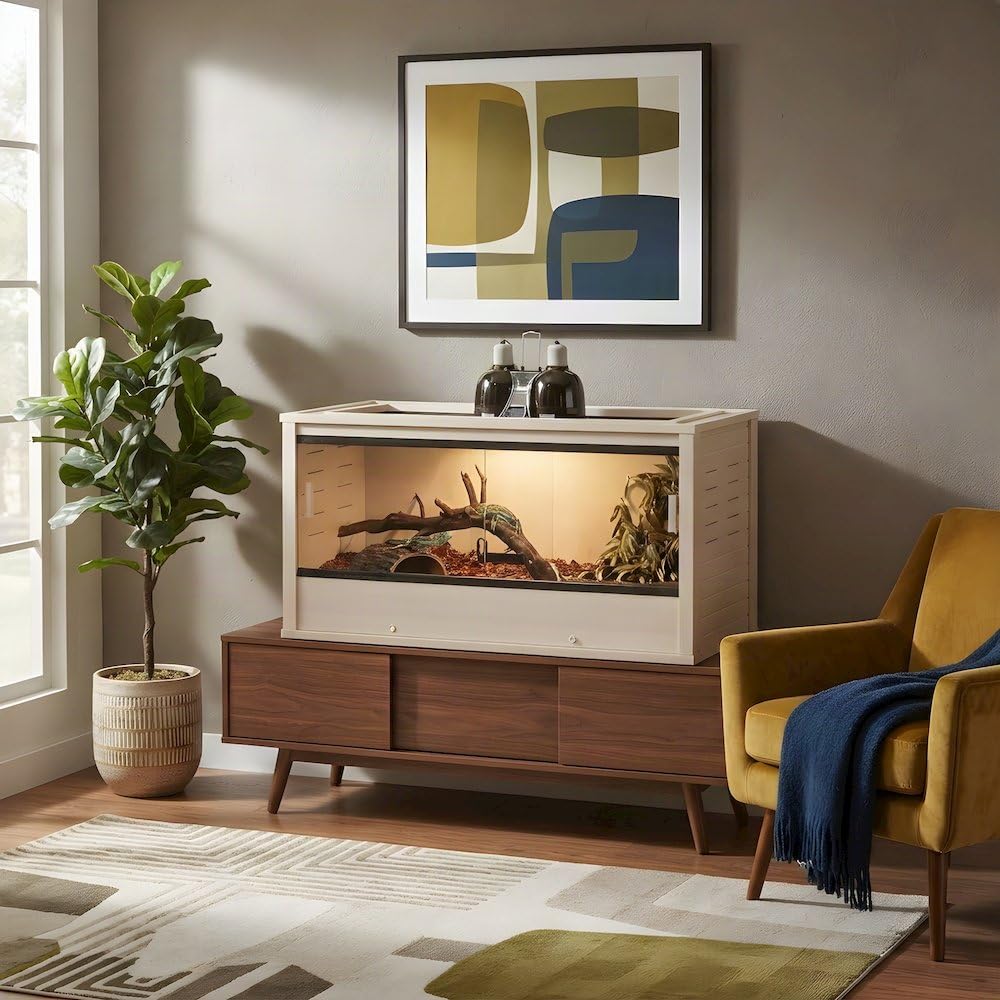 Maple Reptile Lounge with Warm Interior by Bison Pets – Glass, Maple