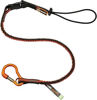 Ergodyne Squids 3102 Shock Absorbing Tool Lanyard with Self-Locking Carabiner, Detachable Loop End, Tool Weight Capacity 5lbs