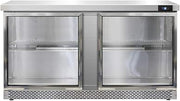 Continental Refrigerator SW60-GD-FB Two Section Work Top Refrigerator 60"W, Glass Doors & Front Breathing