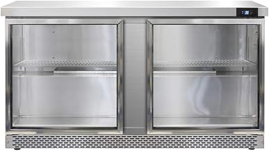 Continental Refrigerator SW60-GD-FB Two Section Work Top Refrigerator 60"W, Glass Doors & Front Breathing