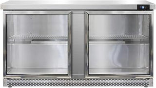 Continental Refrigerator SW60-GD-FB Two Section Work Top Refrigerator 60"W, Glass Doors & Front Breathing