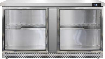 Continental Refrigerator SW60-GD-FB Two Section Work Top Refrigerator 60"W, Glass Doors & Front Breathing