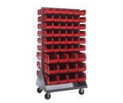 QUANTUM STORAGE SYSTEMS Red / 10-7/8" x 5-1/2" x 5" & 14-3/4" x 8-1/4" x 7" (Bin Size) / 1 Standing Shelf Units