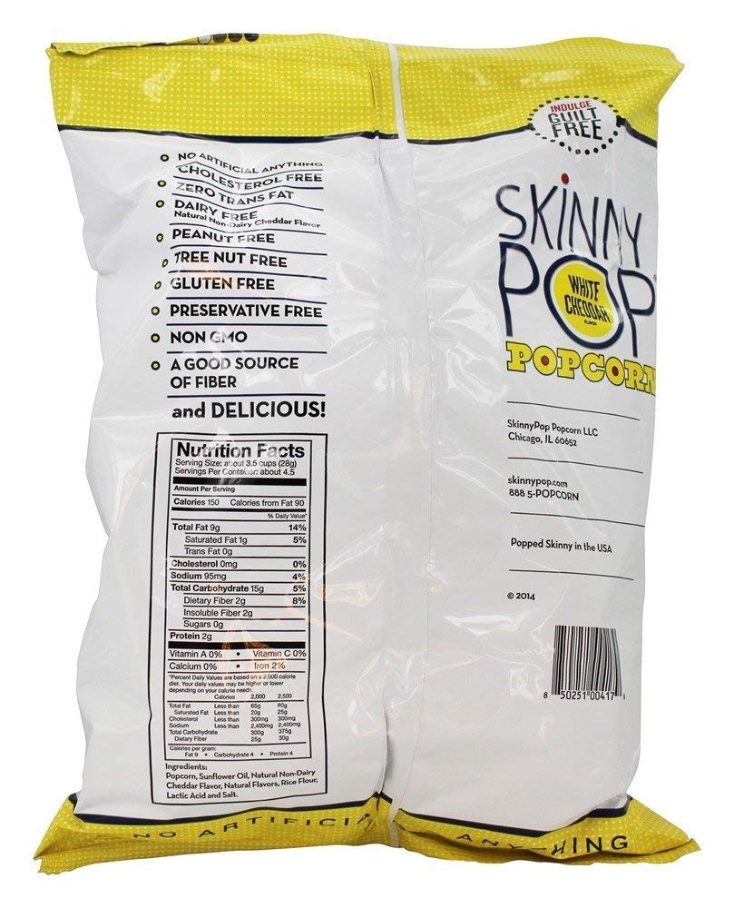 Skinny Pop Popcorn Rte Wht Chdr Lte by SkinnyPop – 0.33 Ounce (Pack of 12), Plastic, No Color, Pack of 12, Model 850251004179