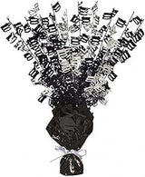 Unique Party 56498 - Glitz Black 100th Birthday Balloon Weight Centrepiece