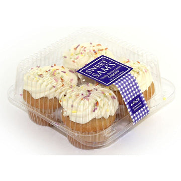 Small Vanilla m Cupcake - 4 per pack - 6 packs per case by Sweet Sams – 1 Count (Pack of 24), Pack of 24