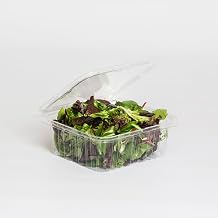 64 oz. Clear Plastic Tamper Resistant Hinged Deli Container with Flat Lid - 150 per case
