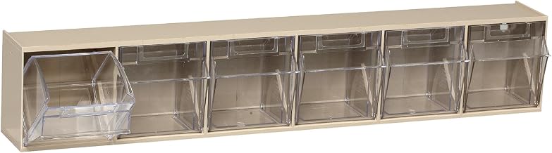 Quantum Storage Systems QTB306IV 6 Drawers Tip Out Cabinet Part Organizer Ivory 5" H x 24" W x 4" D