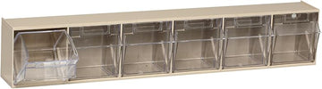 Quantum Storage Systems QTB306IV 6 Drawers Tip Out Cabinet Part Organizer Ivory 5" H x 24" W x 4" D