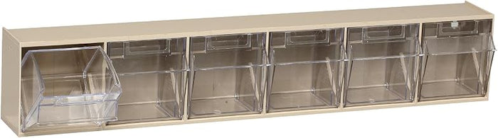 Quantum Storage Systems QTB306IV 6 Drawers Tip Out Cabinet Part Organizer Ivory 5" H x 24" W x 4" D