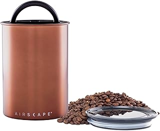 Planetary Design Airscape Airless Coffee Storage | 500g | Brushed Copper | Container | US Patented Inner Plunger Lid REMOVES Excess Oxygen | Don't Buy airtight, Buy AIR-Less | (Medium, Brushed Copper)