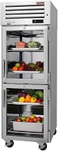 Turbo Air PRO-26-2R-G-PT-N Pro Series Single Section Pass-Thru Refrigerator, 28.75" W x 33.88" D x 78" H, Four Half Height Glass Doors