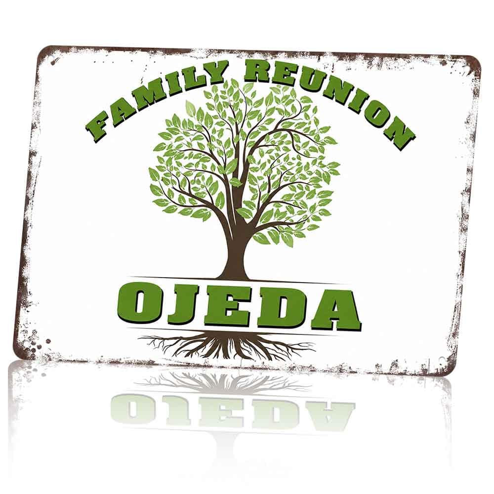Ojeda Family Reunion Family Tree Aluminum Metal Sign by BGUXIG – Small, Aluminum, LLGQQ-M182220, Model LLGQQ-M182220