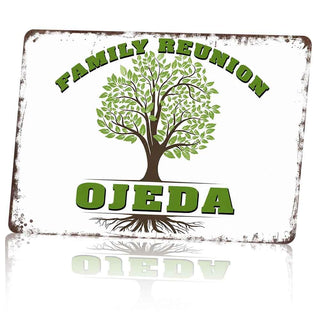 Ojeda Family Reunion Family Tree Aluminum Metal Sign by BGUXIG – Small, Aluminum, LLGQQ-M182220, Model LLGQQ-M182220