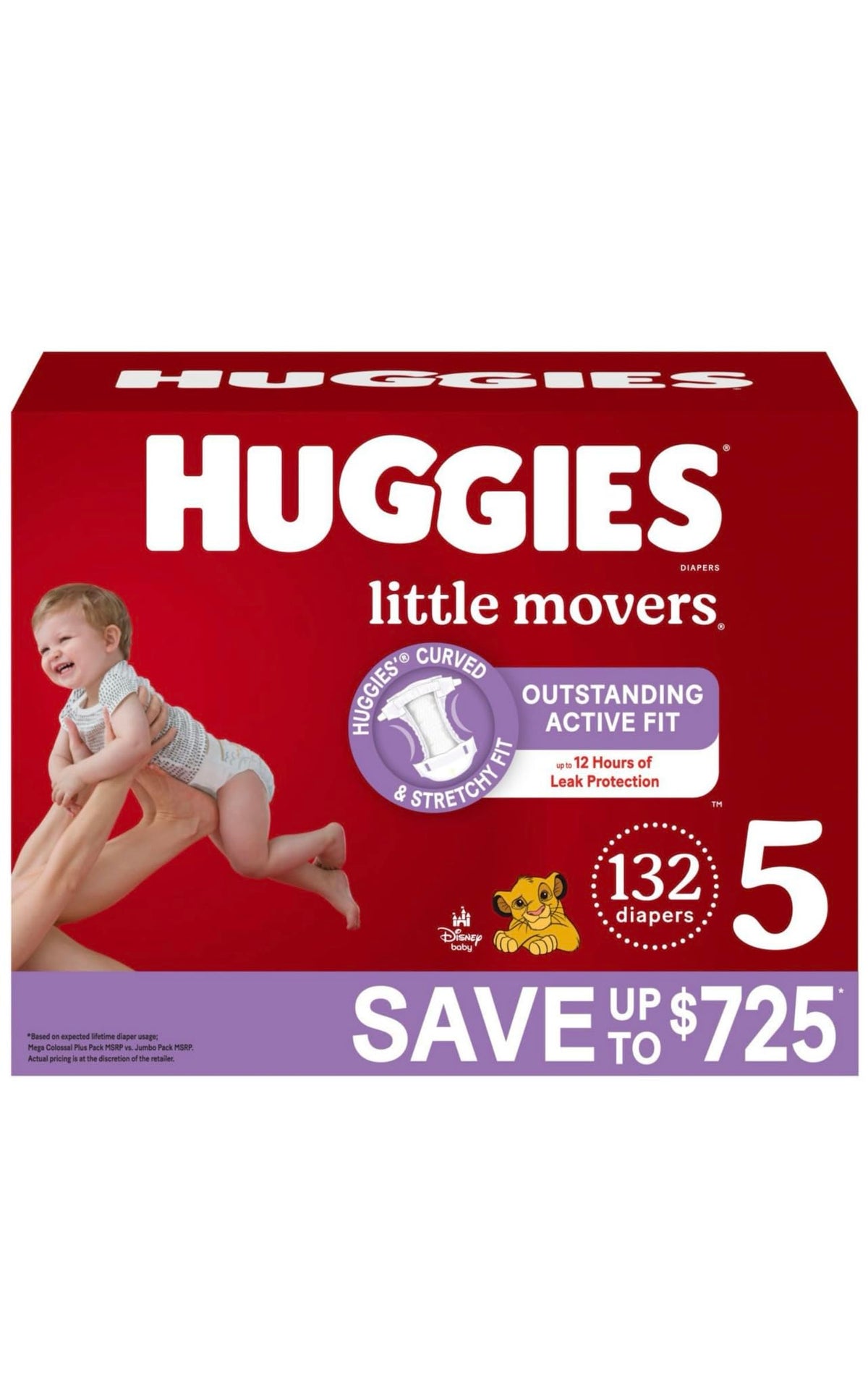 Little Movers Perfect Fitting Diapers Size by HUGGIES – 5, Cotton, White, Pack of 174